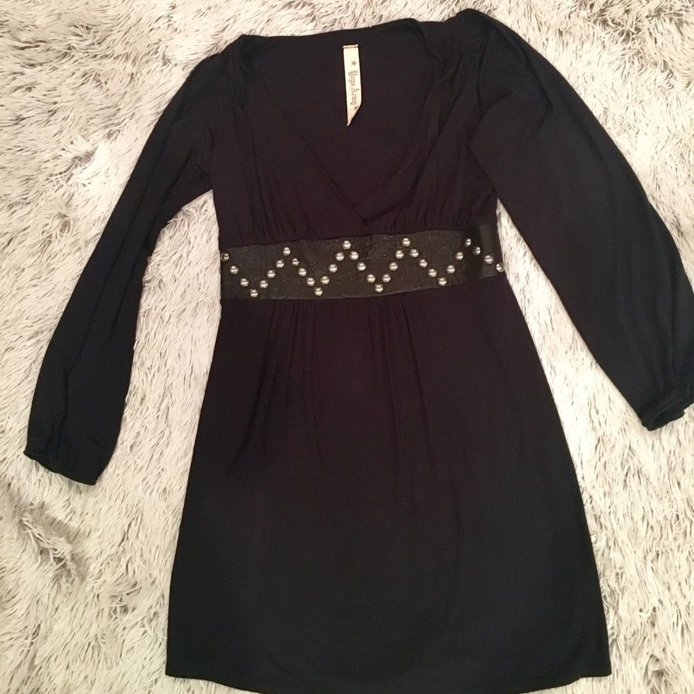 Yoga Army Minidress with Leather & Silver -Small